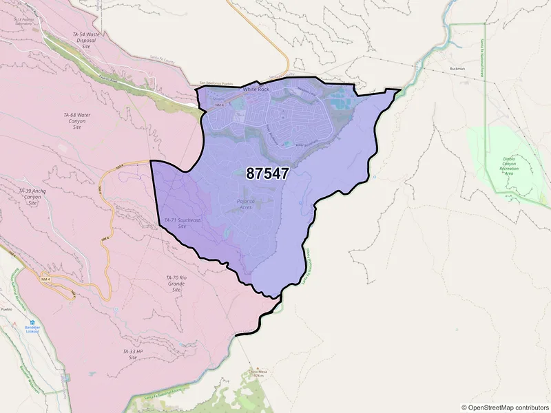 Map of ZIP Code 87547 — White Rock, NM
