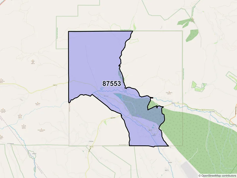 Map of ZIP Code 87553 — Penasco, NM