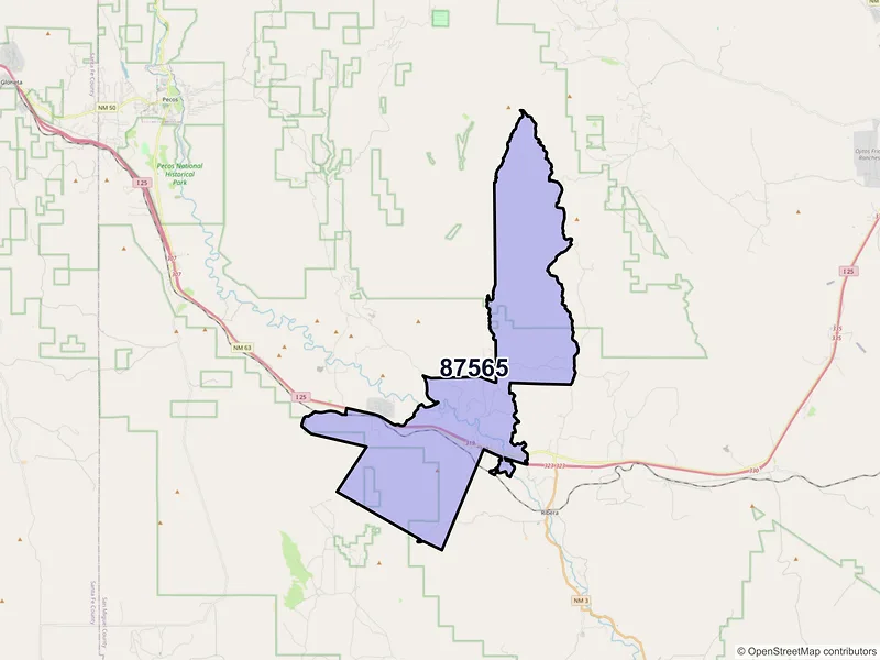 Map of ZIP Code 87565 — San Jose, NM