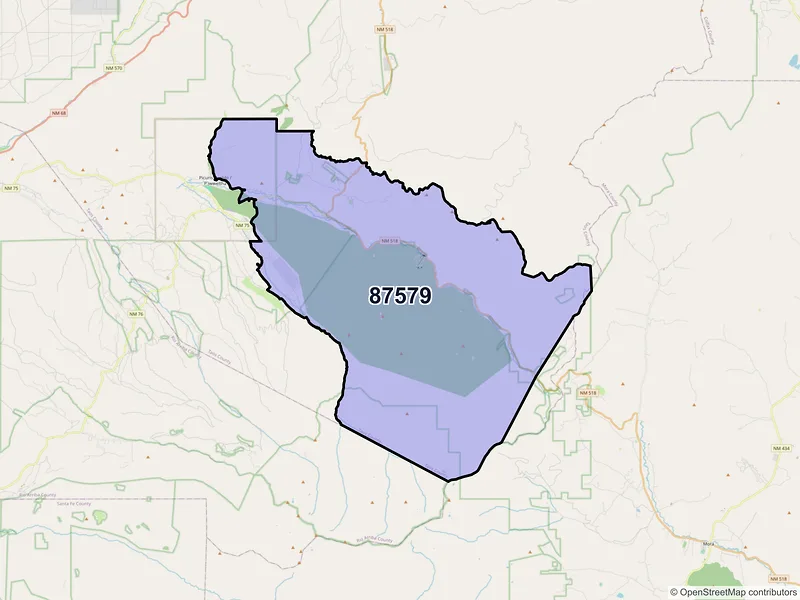 Map of Vadito, New Mexico and ZIP codes