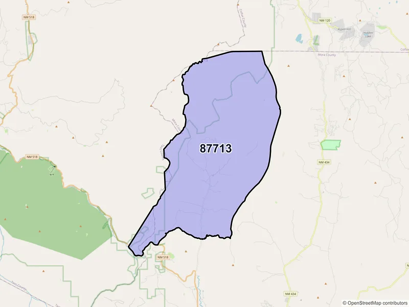 Map of ZIP Code 87713 — Chacon, NM
