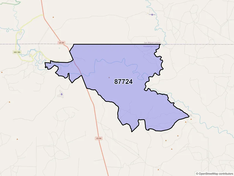 Map of La Loma, New Mexico and ZIP codes