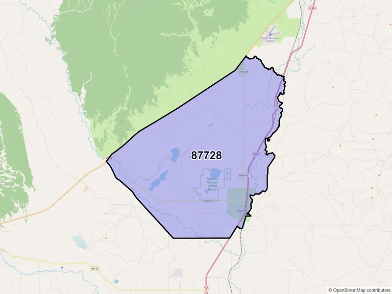 Map of ZIP Code 87728 — Maxwell, NM