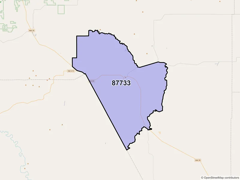 Map of Mosquero, New Mexico and ZIP codes