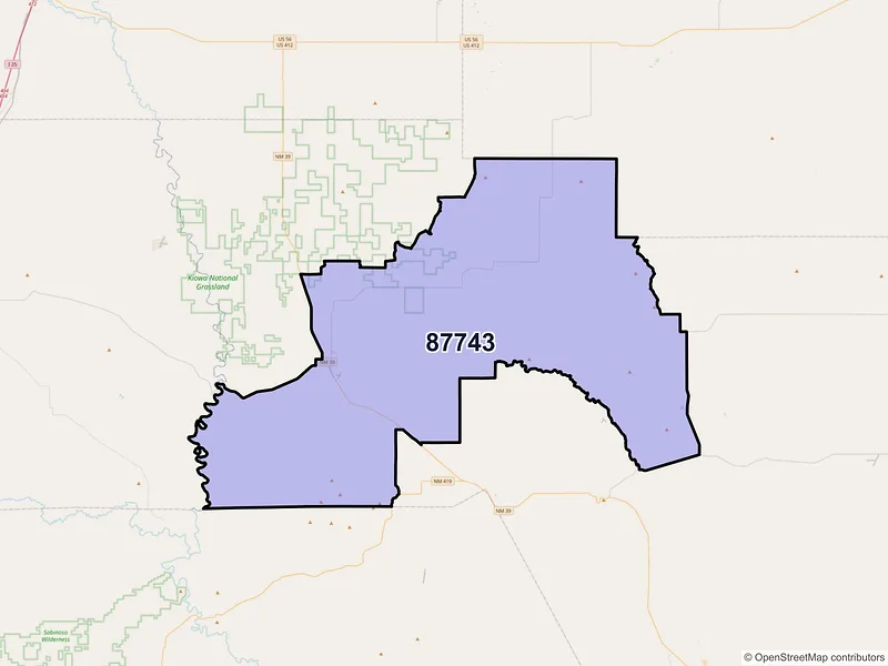 Map of Roy, New Mexico and ZIP codes