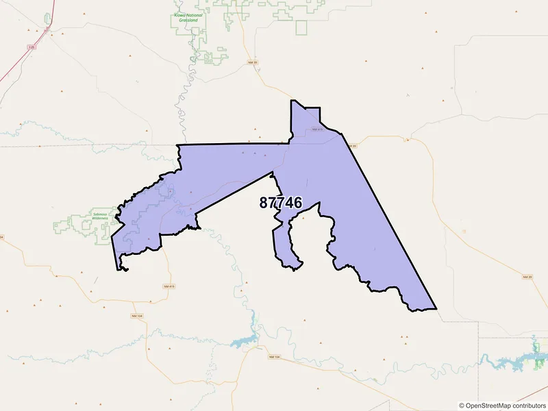 Map of ZIP Code 87746 — Solano, NM
