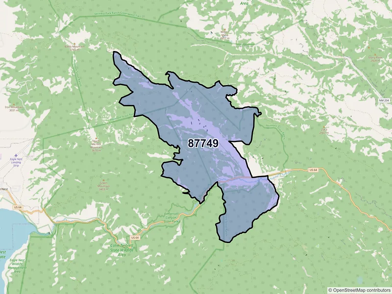 Map of Ute Park, New Mexico and ZIP codes