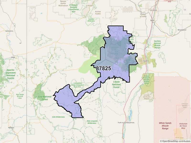 Map of Magdalena, New Mexico and ZIP codes