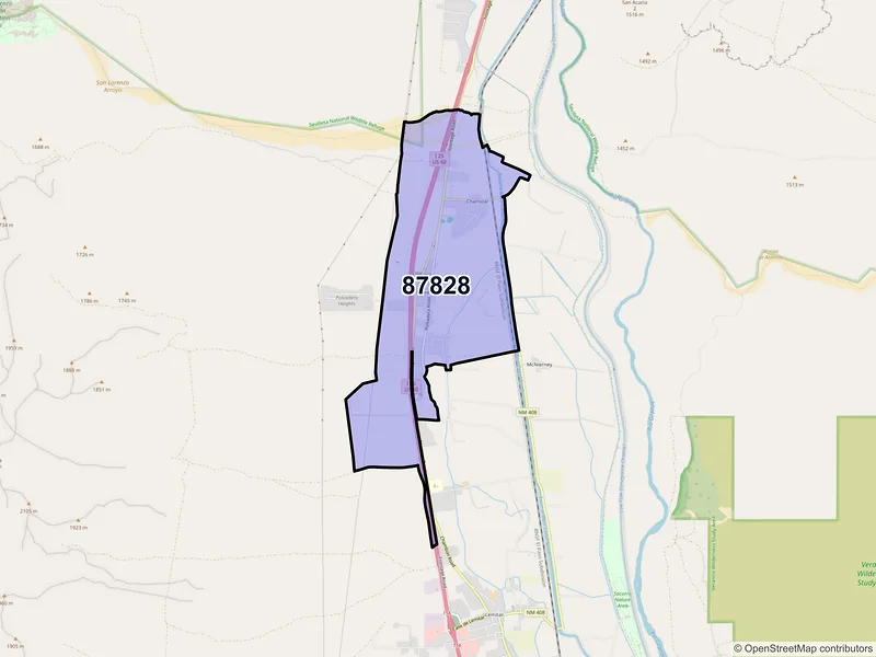 Map of ZIP Code 87828 — Polvadera, NM