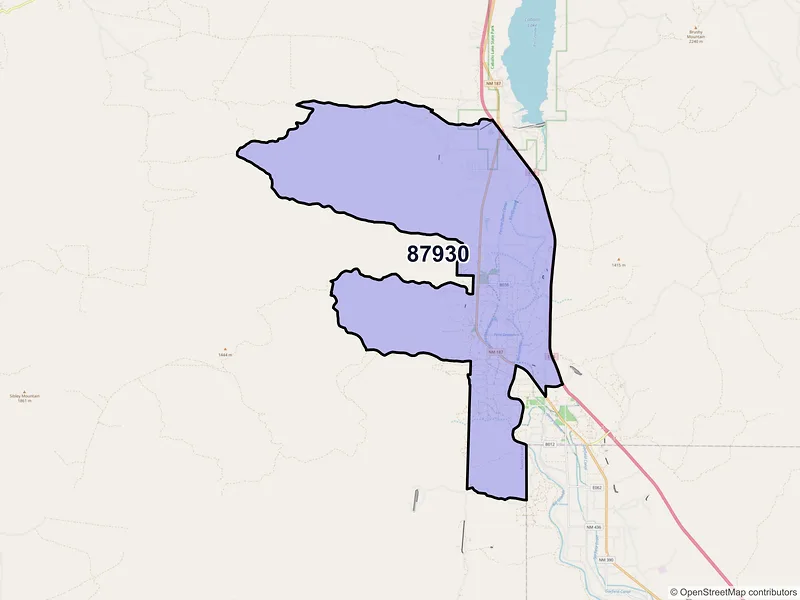 Map of ZIP Code 87930 — Arrey, NM