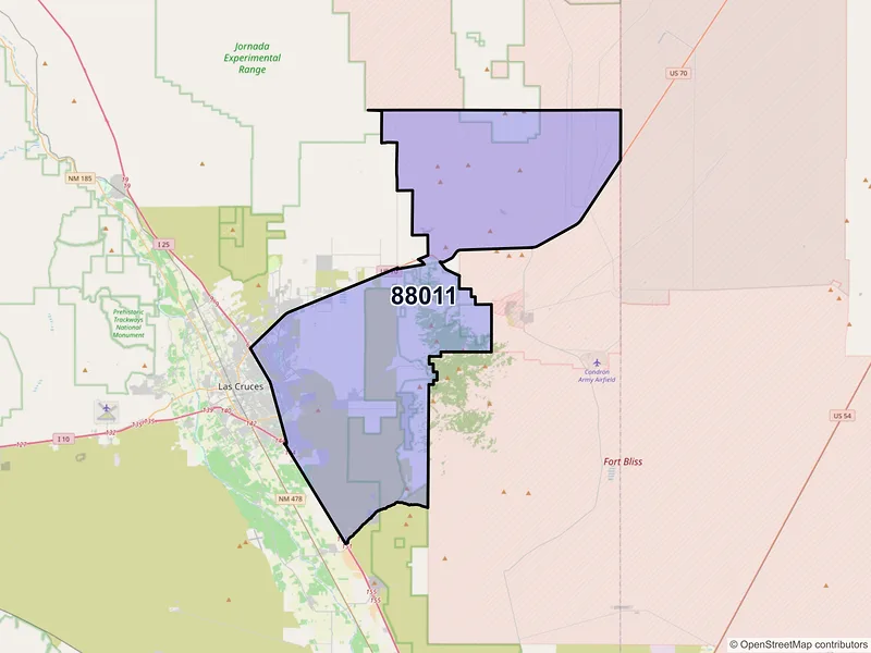 Map of ZIP Code 88011 — Las Cruces, NM