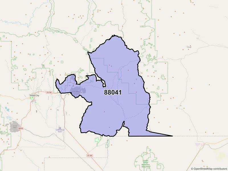 Map of ZIP Code 88041 — Hanover, NM