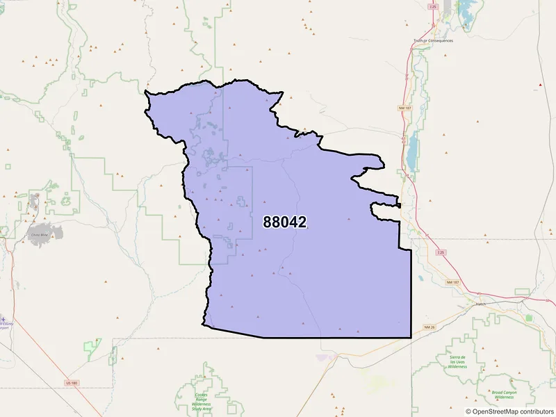 Map of Hillsboro, New Mexico and ZIP codes