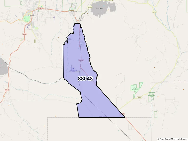 Map of ZIP Code 88043 — Hurley, NM