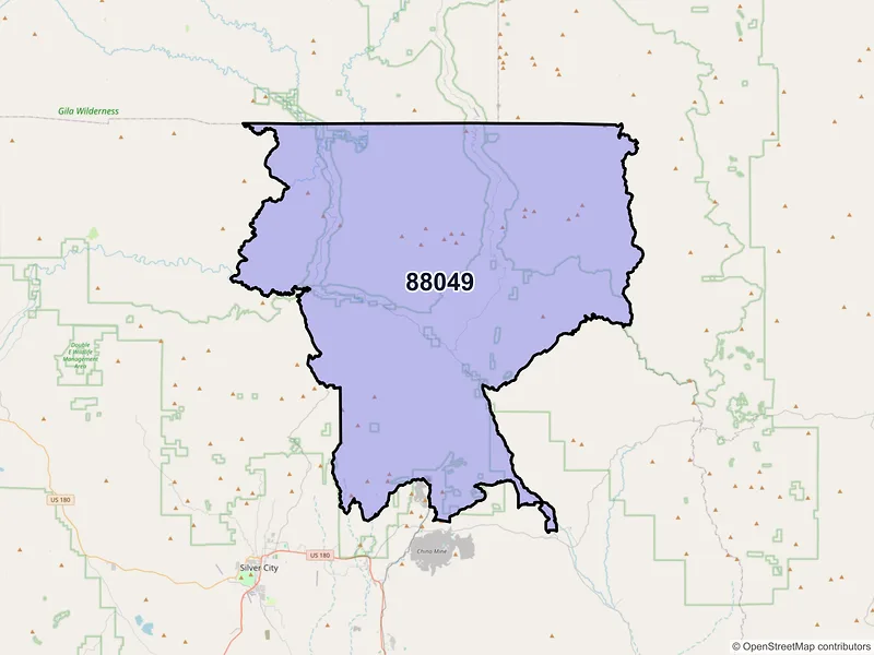 Map of ZIP Code 88049 — Mimbres, NM
