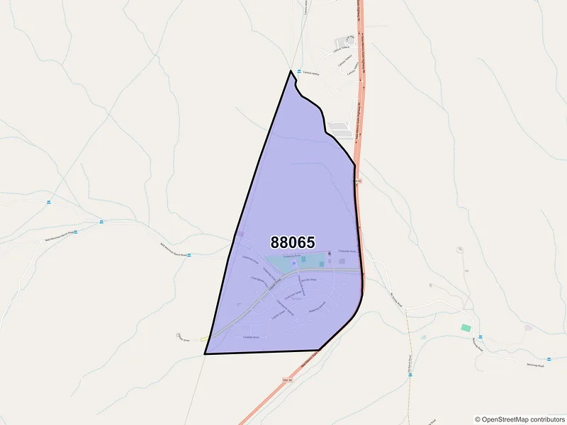 Map of Tyrone, New Mexico and ZIP codes