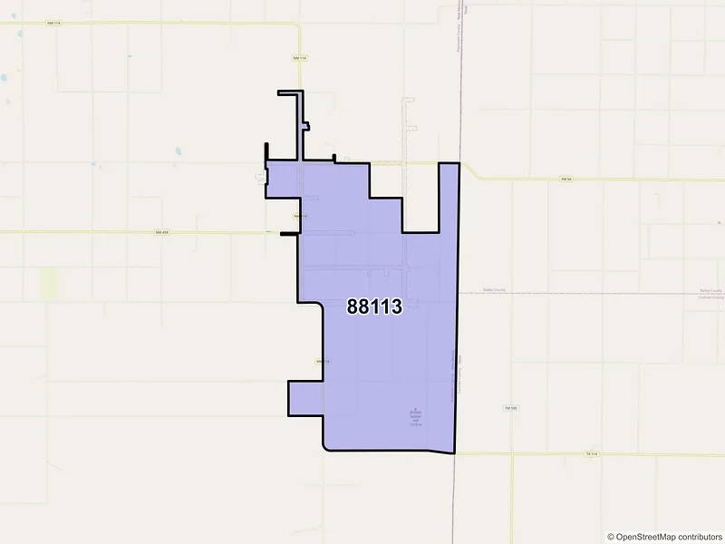 Map of ZIP Code 88113 — Causey, NM