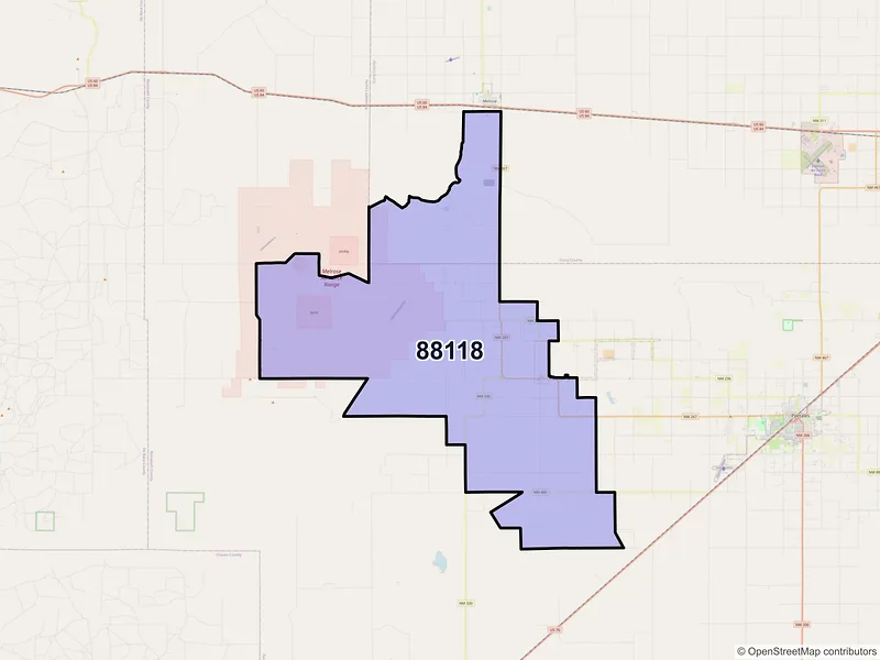Map of ZIP Code 88118 — Floyd, NM