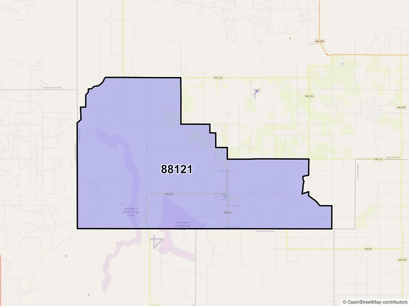 Map of ZIP Code 88121 — House, NM