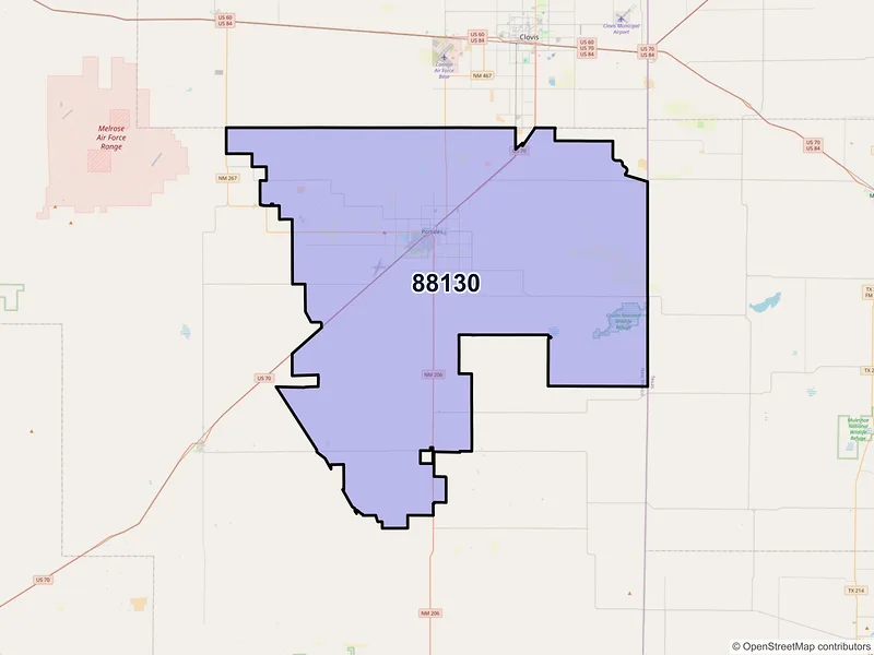 Map of ZIP Code 88130 — Portales, NM