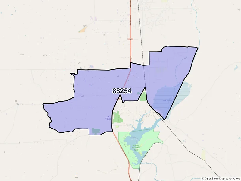 Map of Lakewood, New Mexico and ZIP codes