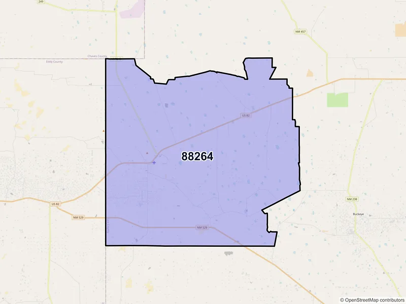 Map of ZIP Code 88264 — Maljamar, NM