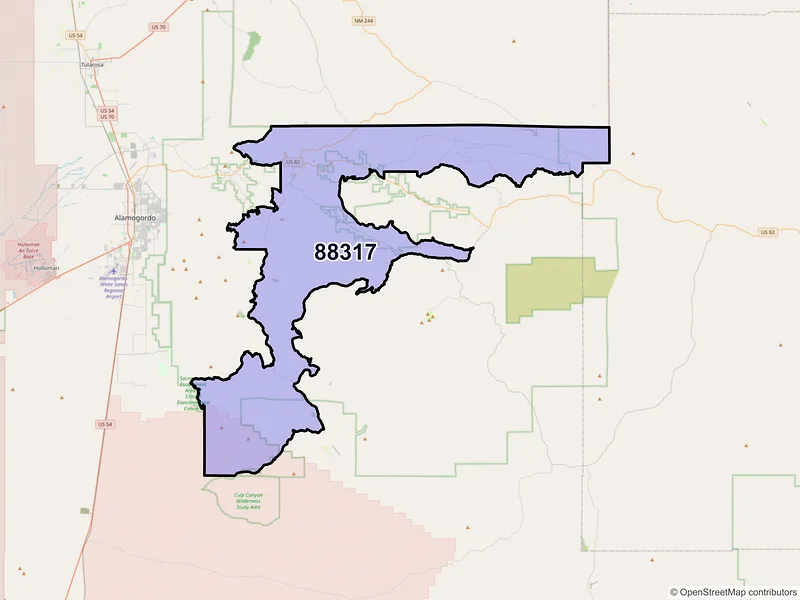 Map of ZIP Code 88317 — Cloudcroft, NM