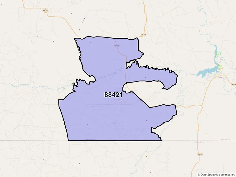 Map of ZIP Code 88421 — Garita, NM