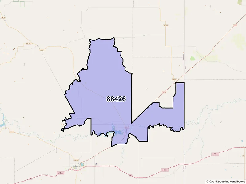 Map of ZIP Code 88426 — Logan, NM