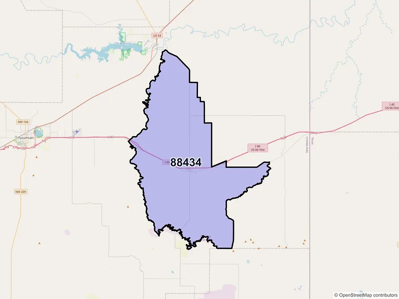 Map of ZIP Code 88434 — San Jon, NM