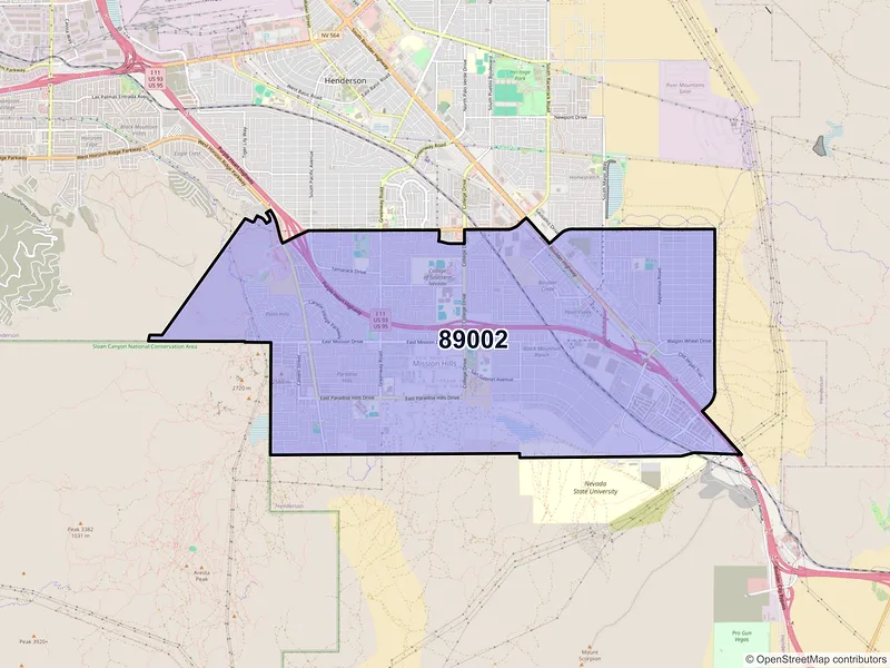Map of ZIP Code 89002 — Henderson, NV