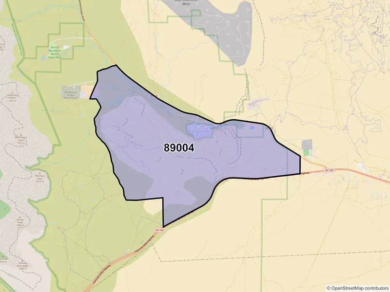 Map of Blue Diamond, Nevada and ZIP codes