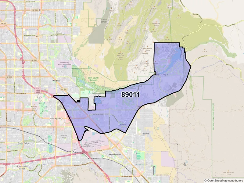 Map of ZIP Code 89011 — Henderson, NV
