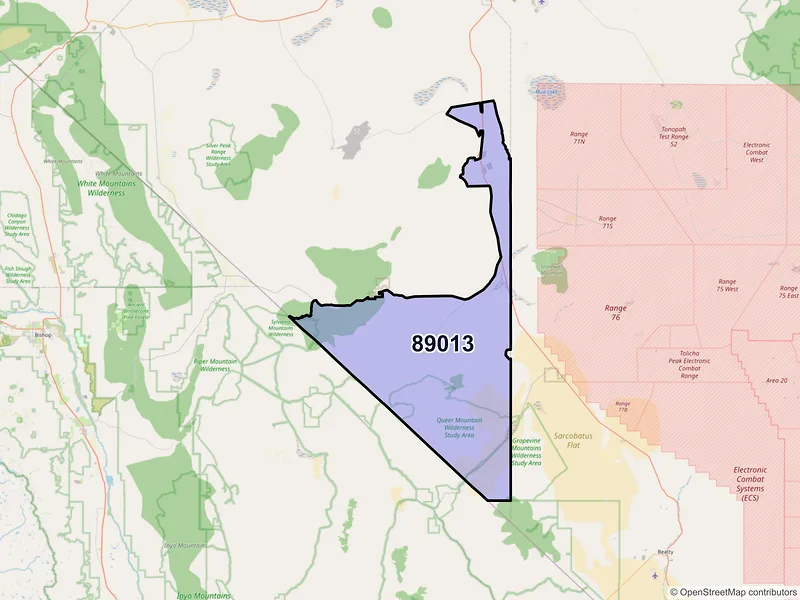 Map of ZIP Code 89013 — Goldfield, NV