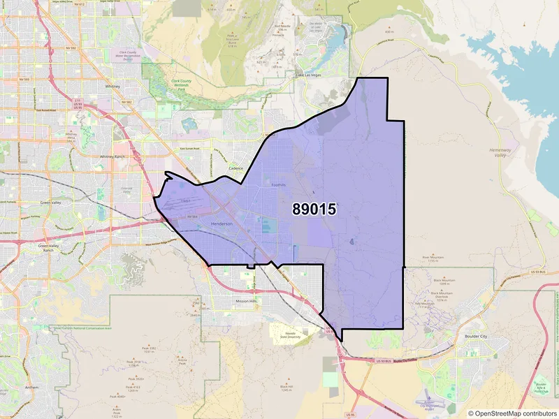 Map of ZIP Code 89015 — Henderson, NV