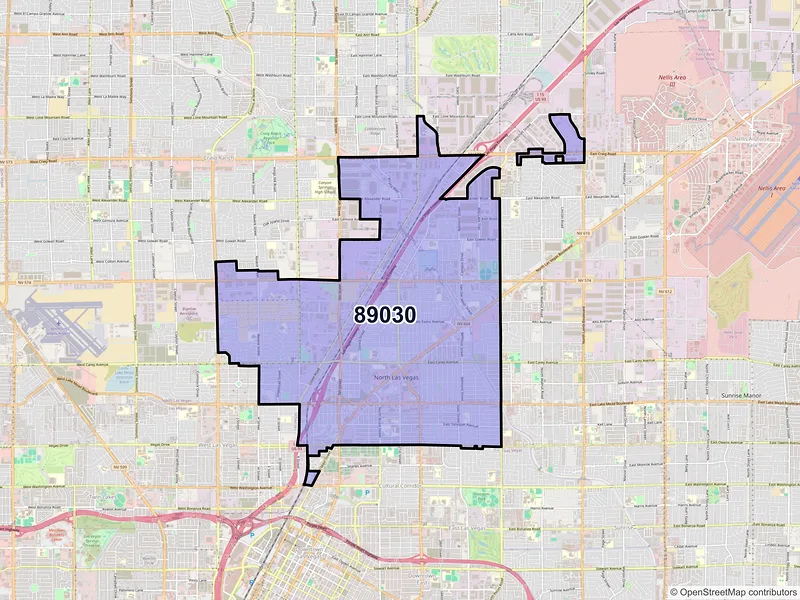 Map of ZIP Code 89030 — North Las Vegas, NV