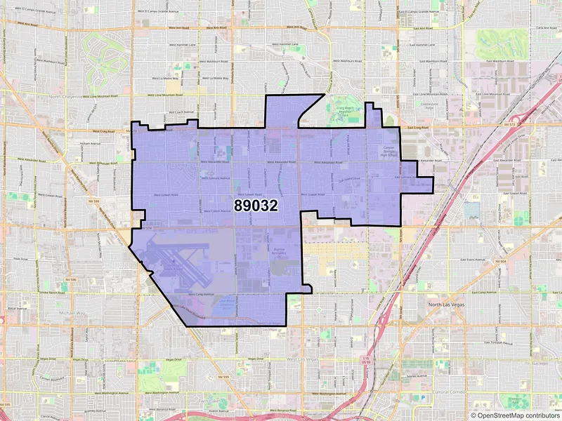 Map of ZIP Code 89032 — North Las Vegas, NV