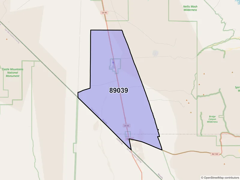 Map of ZIP Code 89039 — Cal Nev Ari, NV
