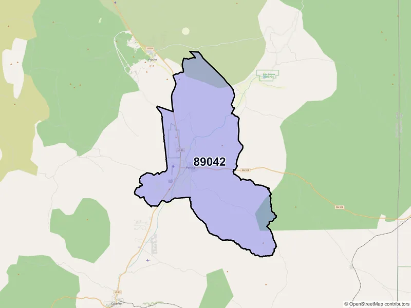 Map of Panaca, Nevada and ZIP codes