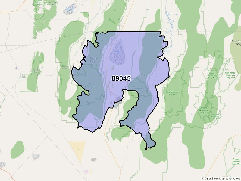 Map of ZIP Code 89045 — Round Mountain, NV