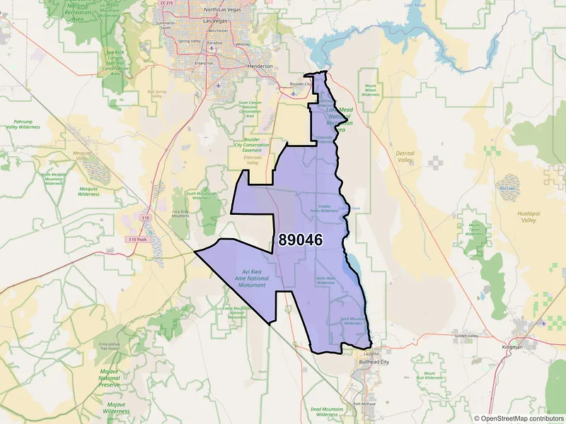 Map of Searchlight, Nevada and ZIP codes