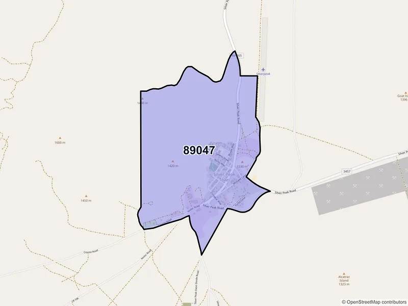 Map of Silverpeak, Nevada and ZIP codes