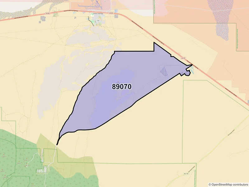 Map of ZIP Code 89070 — Indian Springs, NV
