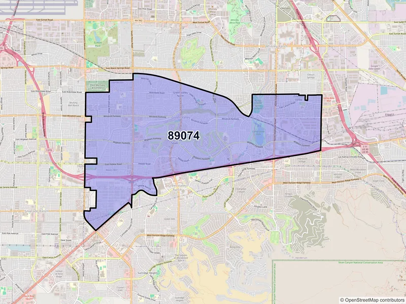 Map of ZIP Code 89074 — Henderson, NV