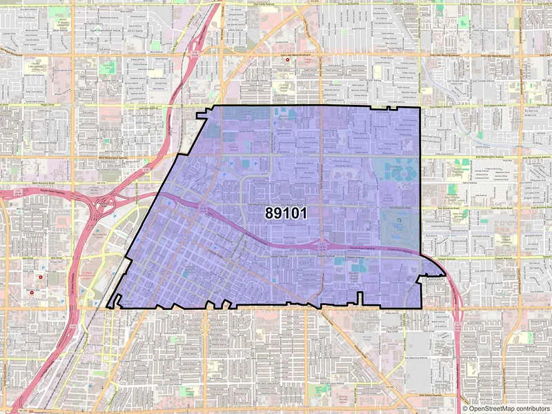 Map of ZIP Code 89101 — Las Vegas, NV
