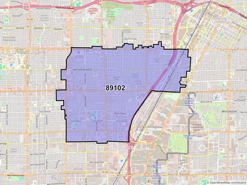 Map of ZIP Code 89102 — Las Vegas, NV