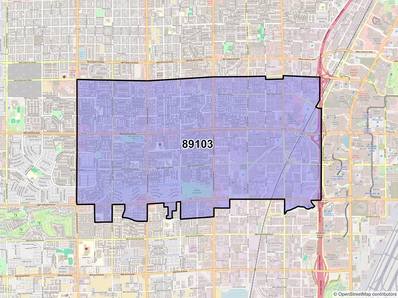 Map of ZIP Code 89103 — Las Vegas, NV