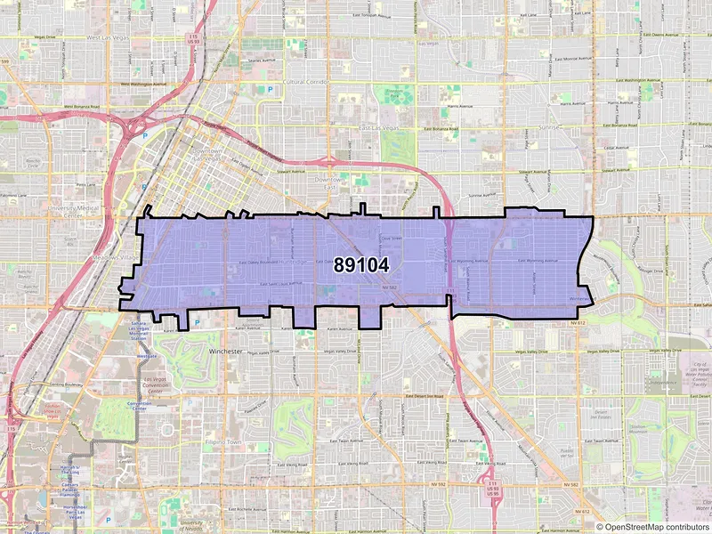 Map of ZIP Code 89104 — Las Vegas, NV