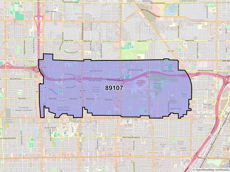 Map of ZIP Code 89107 — Las Vegas, NV