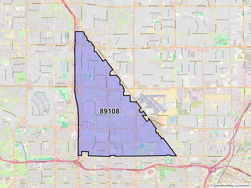 Map of ZIP Code 89108 — Las Vegas, NV